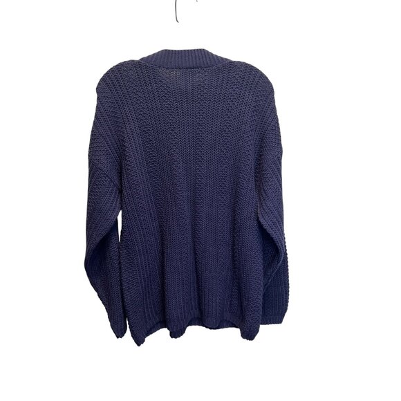 Bobbie Brooks Womens Large Navy Blue Chunky Knit Sweater 100% Acrylic Crewneck M - Picture 2 of 6